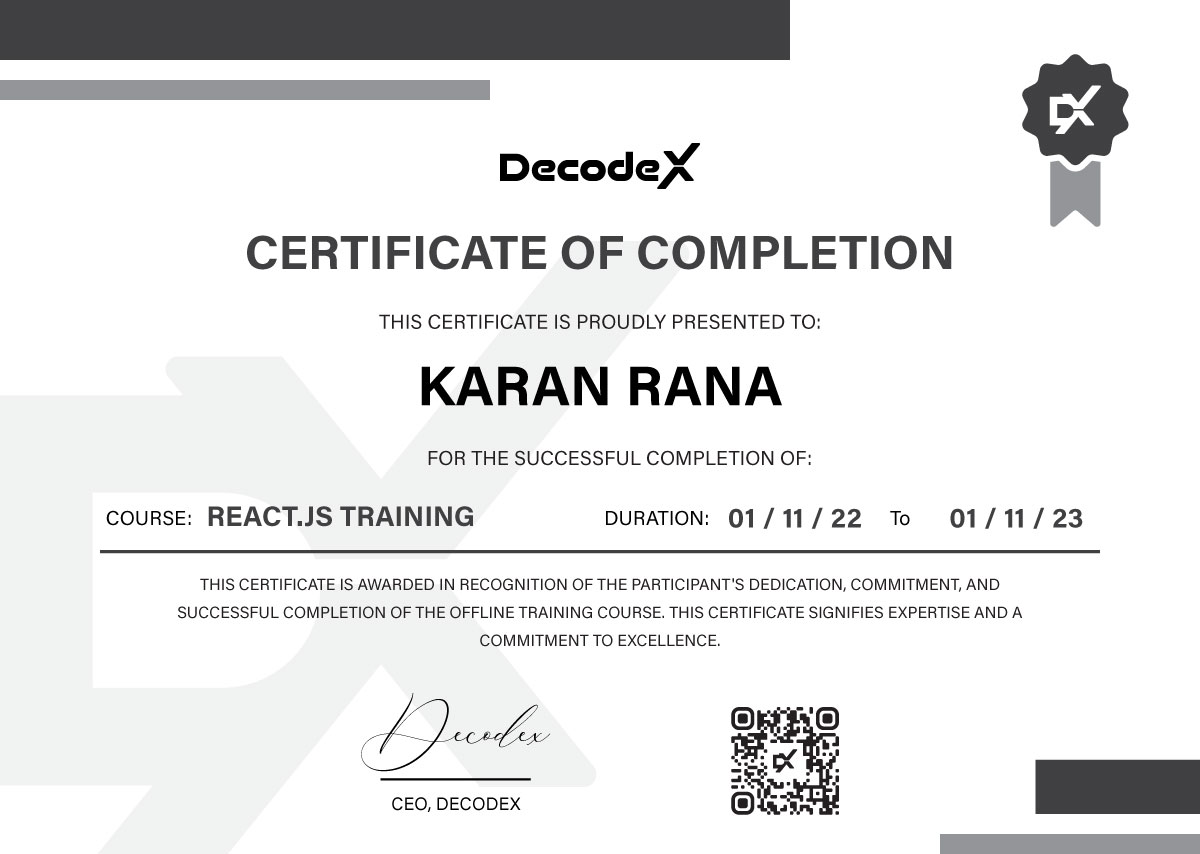 React-certificate